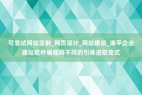 可尝试网站定制_网页设计_网站建设_漳平企业建站软件编程网不同的引体进取变式